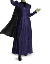 Wicked Witch Elphaba Halloween Costume 7/8 Purple Deluxe Dress & Cape- NO Hat