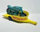 Vintage Matchbox Lesney 1-75 #38 Honda Motorcycle w/Kickstand(!!!) & Trailer VGC