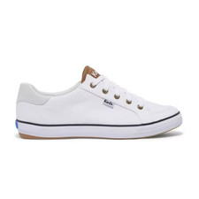 Keds Women's Center III Canvas Lace Up Sneakers White/Navy Sz 8W New