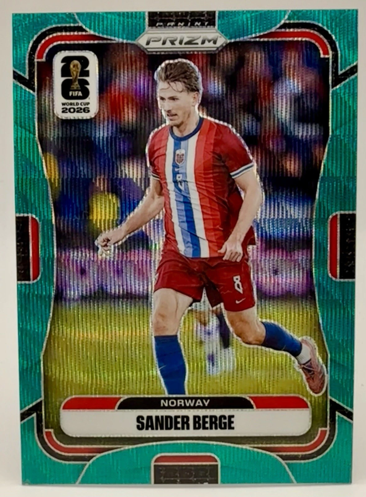 2026 Prizm FIFA World Cup Sander Berge #328 Teal Wave Prizm /99