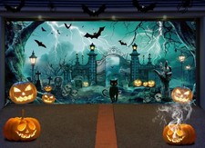 6 x 13 ft Halloween Garage Door Cover Decorations Pumpkin ghosts scary H06