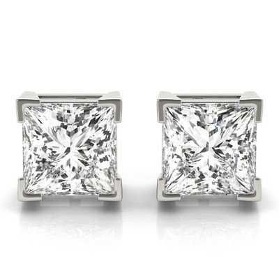 1,00 kt D/VVS Princess Solitär Lab Grown Diamant Ohrstecker Weißgold UK