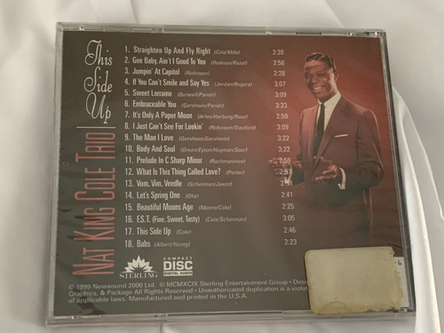 NAT KING COLE - THIS SIDE UP - CD -18 TRKS - MINT! OUt of print!! - Picture 2 of 3