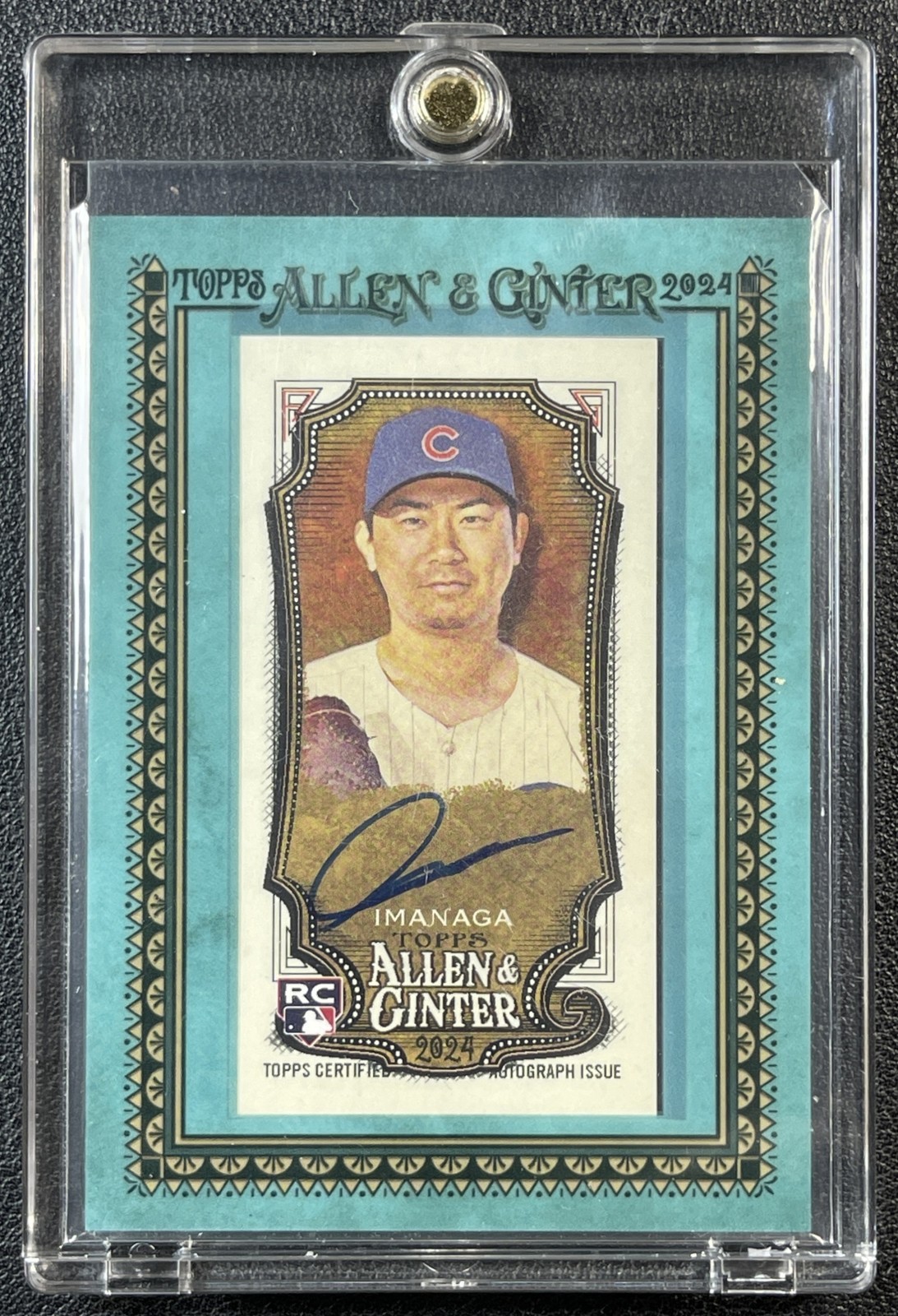 SHOTA IMANAGA 2024 TOPPS ALLEN & GINTER ROOKIE MINI AUTO BLUE FRAME RC 36/50