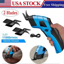 LED Cordless Electric Scissors Rechargeable for Fabric Leather Carpet Cardboard