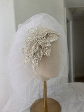 60 s 70 s Vintage White Wedding Bridal Veil H...