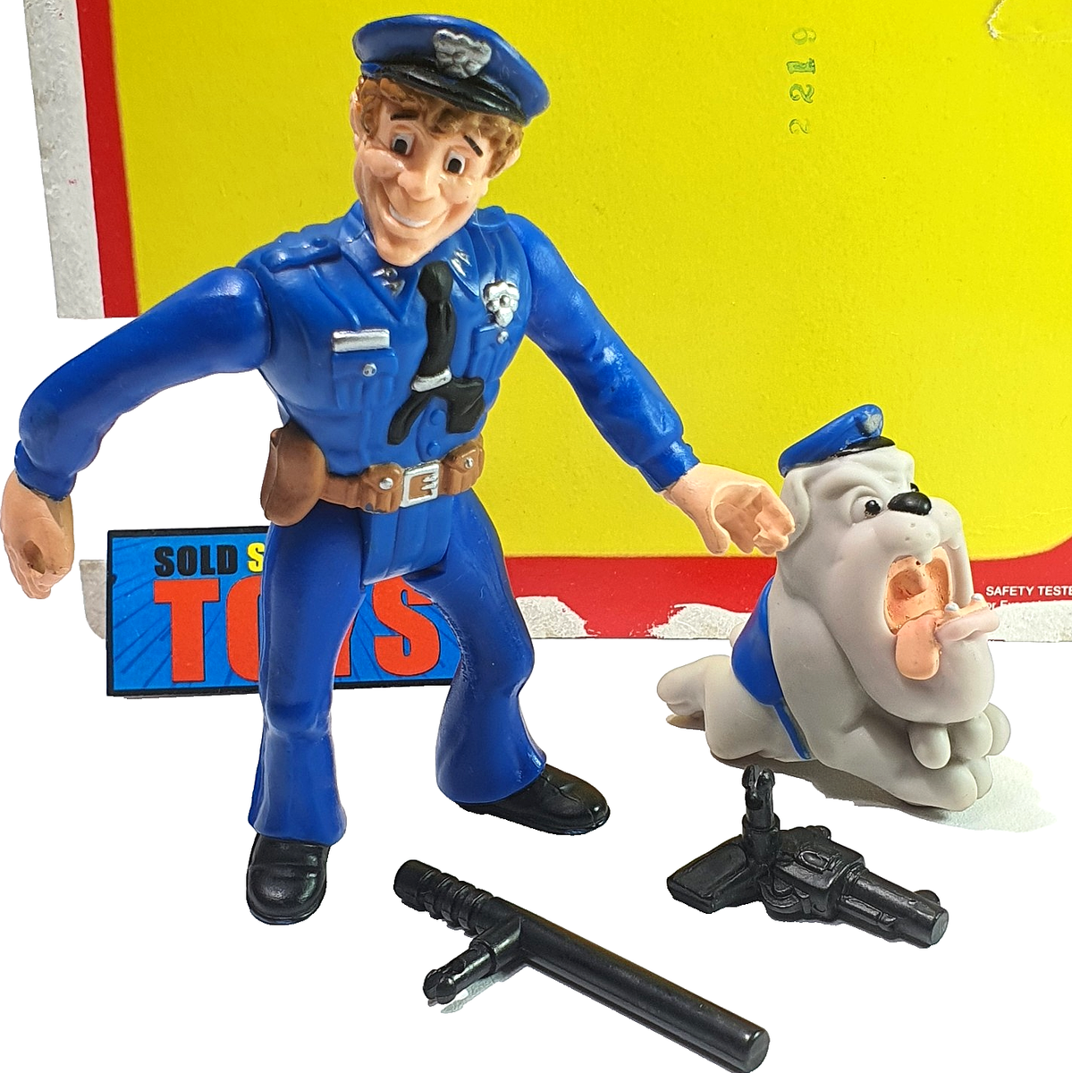 Police Academy CAREY MAHONEY figure & SAMSON dog + CARD COMPLETE