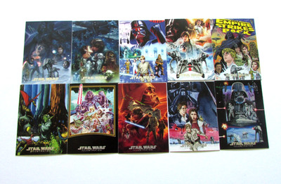 2015 Topps Star Wars Illustrated ESB ONE SHEET REIMAGINED Insert Set MP1-MP10