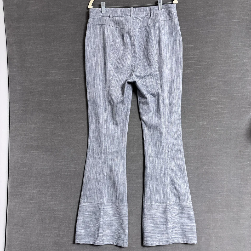 Cinq a Sept Tous Les Jours Pants Womens 12 Blue Flare Leg Wide Cuff Stretch - Image 2 of 4