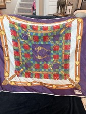 Guilietto Signed Equestrian Silk Scarf 26x26