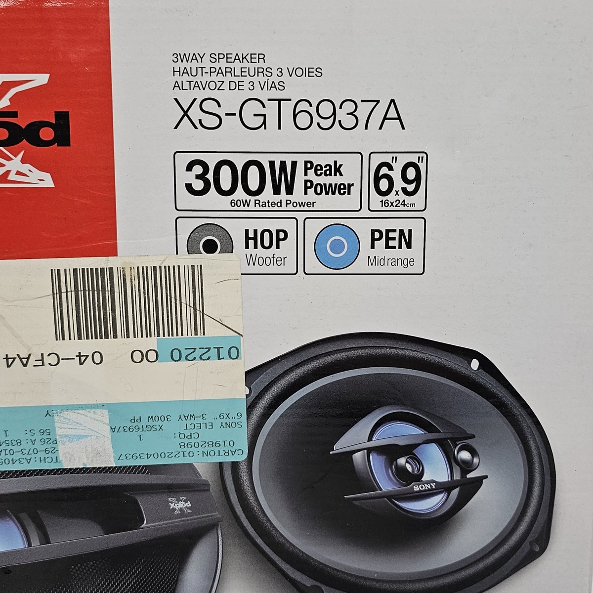 Sony XS GT6937A 3 Way 6 X 9 inch Speaker Set XPLOD 300W 4 OHM NEW