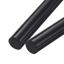 ABS Plastic Rod Round Solid Bar 30 mm x 200 mm Black 2 Pcs