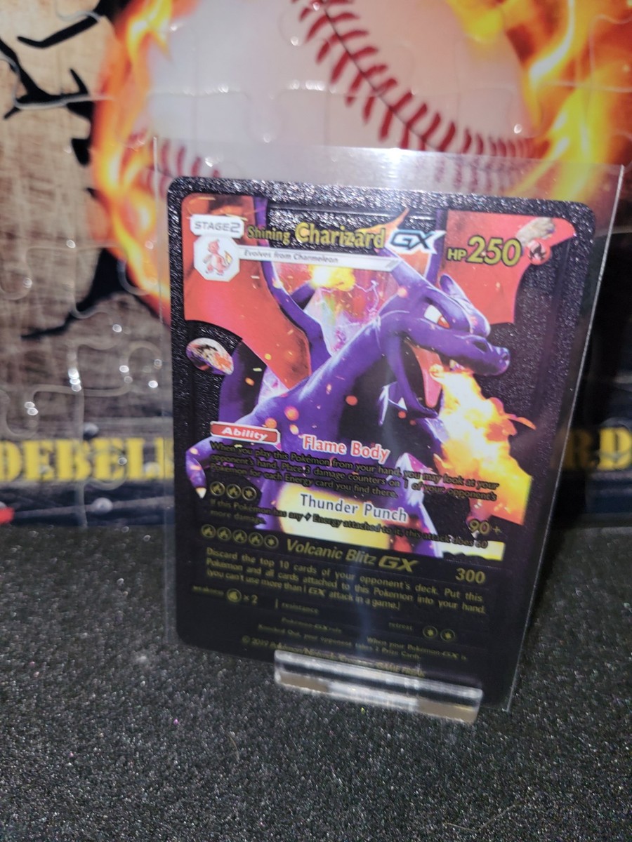 Pokemon Shining Charizard GX 250hp Black Foil Fan Art | eBay