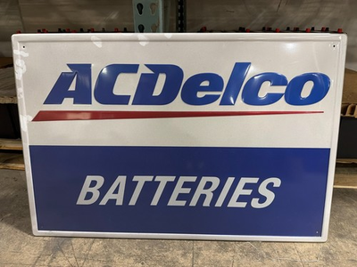 #ad BRAND NEW ORIGINAL AC Delco Batteries Aluminum Framed Sign 36x24 OE GM SIGN $119.99