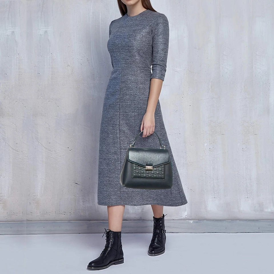 Bolso CH Carolina Herrera Azul Monograma Cuero Asa Superior Foto 2 de 4