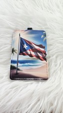 Puerto Rico Flag Lanyard Keychain with Detachable Buckle ID Badge Holder