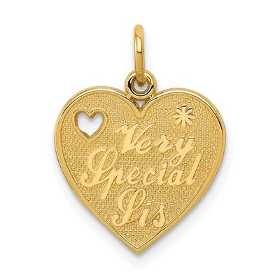 14k Gelbgold GANZ BESONDERE SIS Herz Charm Anhänger L 20mm, B 14mm