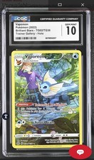 🔥 Pokemon TCG 🔥 CGC 10 GEM MINT Vaporeon Brilliant Stars TG02 Trainer Gallery 