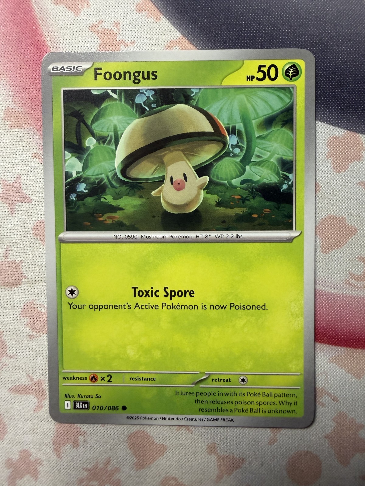 Foongus Common SV: Black Bolt 010/086 NM English Pokemon Card