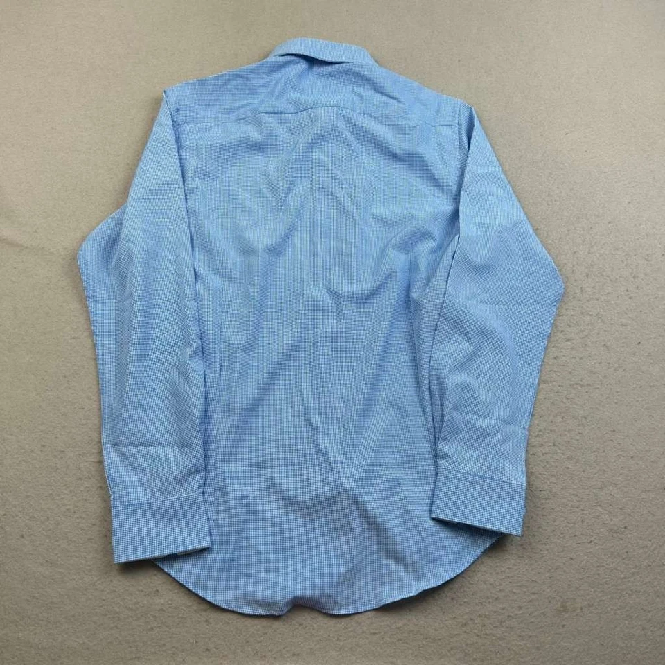 Report Collection X4 Shirt Mens Medium Blue Plaid Slim Fit Button Up NWT - Image 4 of 4