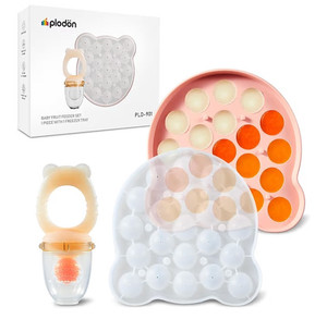 Baby Fruit Food Feeder & Mini Freezer Nibble Tray Combo, Breastmilk Popsicle