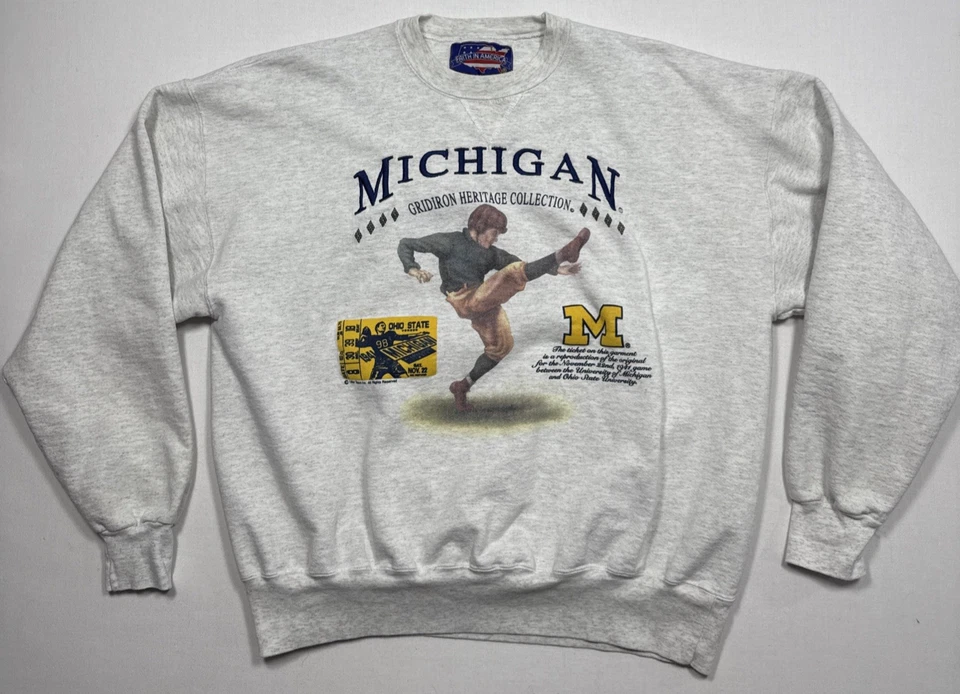 Camiseta moletom vintage 1994 University Of Michigan Wolverines VS Ohio State exclusiva - Imagem 2 de 4