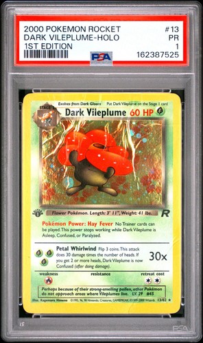 Dark Vileplume (1st Edition) graded PSA 1 for sale on eBay