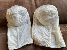 Vintage 50s Pinup Bra White Lace Bustier Hard Padded Cups Underwire Boning 34B