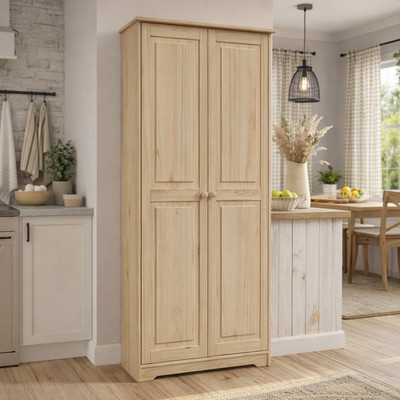 Cabinet Pantry 2 Doors Solid Wood Unfinished -  by From the Tree Furniture