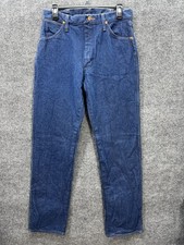 Vtg Wrangler Jeans Mens 31x33 Dark Wash Denim USA Cowboy Cut Original Fit 13MWZ