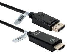 Video Cable QVS DPHD-06 DisplayPort to HDMI Digital A/V Cable - 6 Feet - Black