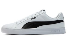 PUMA Smash Vulc Retro Casual Skateboarding Shoes Unisex White Black 385554-01