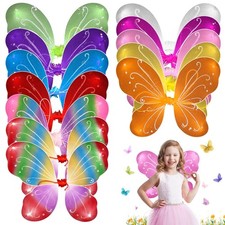 12 Pcs Butterfly Fairy Wings, Sparkle Princess Wings Set, Colorful Costume fo...