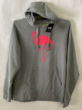 Felpa con cappuccio uomo Under Armour taglia XXL città bellissima grigio fenicottero 54x30” nuova