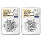 2023-S Reverse Proof $1 Morgan and Peace Dollar 2pc Set NGC PF70 Morgan &