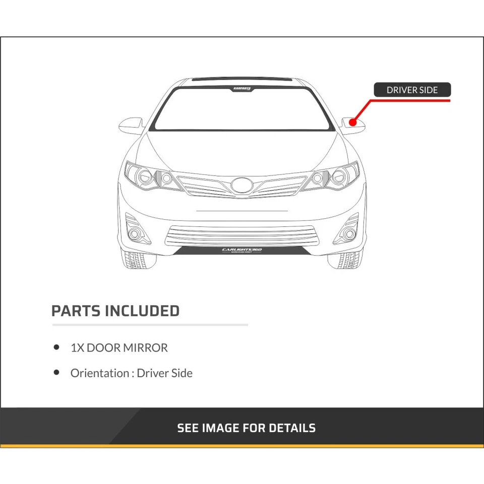 For Saturn SL/SL1/SL2 1996-2002 Manual View Door Mirror Driver Side | Remote - Image 3 of 4