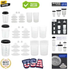 Master Paint System 3 Cup Size 6 oz, 20 oz, 27 oz Variety Pack Set, MPS Dispo...
