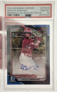 2024 Bowman Chrome Adolfo Sanchez Blue RayWave Auto /150 1st Reds CPA-AS