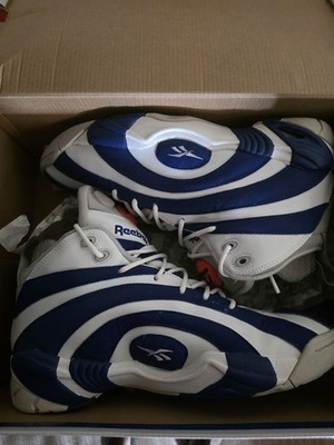 Reebok Shaqnosis Pump High Top Royal White Grey M49243 2015 Men's Sneakers
