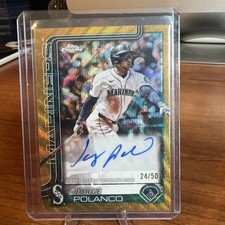 2025 Topps Chrome Update #AC-JP Jorge Polanco Gold Wave Refractor Auto #29/50