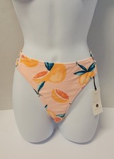 Women's Shade Shore Low Coverage Cheeky Bikini Bottom Color Peach Size Medium