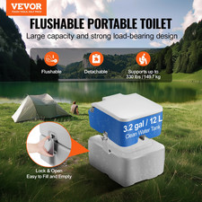 Portable Toilet for Camping, Porta Potty with Carry Bag, 5.3 Gal Waste Tank 3.