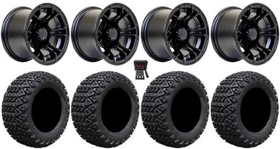 GTW Spyder 10'' Golf Wheels Matte Black 20'' X-Trail Tires E-Z-GO & Club Car