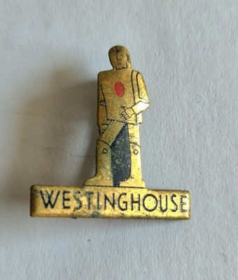 #ad Vintage 1939 World#x27;s Fair Westinghouse Elektro the Robot Lapel Pin 1quot;H $20.00