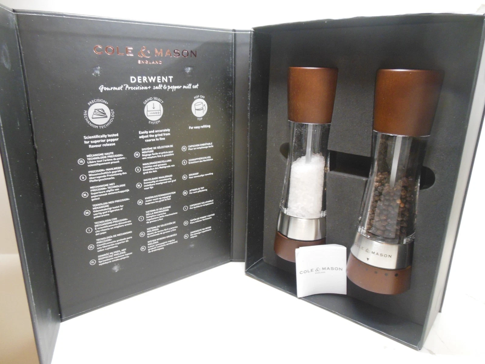 NEW Cole & Mason Derwent Forest Wood Salt & Pepper Mill Grinder Gift Set -
Opens in a new window or