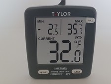 Taylor Gray Digital Safe Zone Thermometer for Refrigerators and Freezers