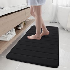 Buganda Memory Foam Bath Mat, 47" x 24", Ultra Soft and X Black