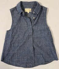 Rag & Bone Chambray Denim Sleeveless Button Top Size XS