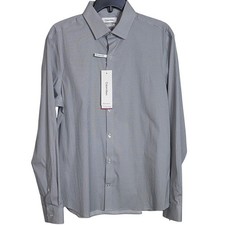 Calvin Klein Men's X Extra Slim Fit Dress Shirt Navy 15-15.5 34-35 85