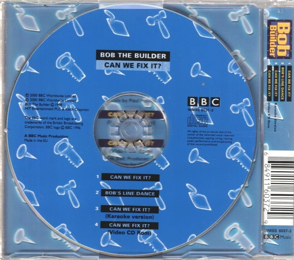 Bob the Builder Can We Fix It? CD Europe Bbc 2000 has info sticker on front of - Bild 2 von 2